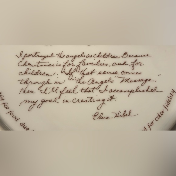 1985 Edna Hibel Christmas Plate "The Angels' Message" Knowles China - Picture 8 of 8